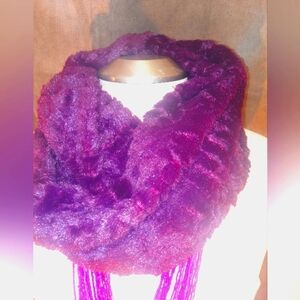 Purple Faux Fur, soft, plush Infinity Scary